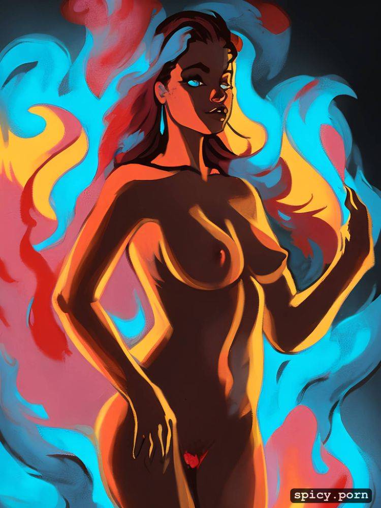 vibrant colorism, busty, sharp focus, bold color palette and blobs - #main