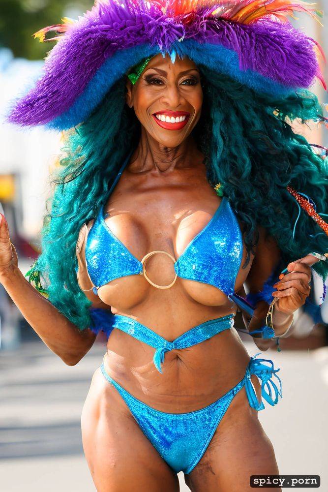 huge natural boobs, 65 yo beautiful performing mardi gras street dancer - #main