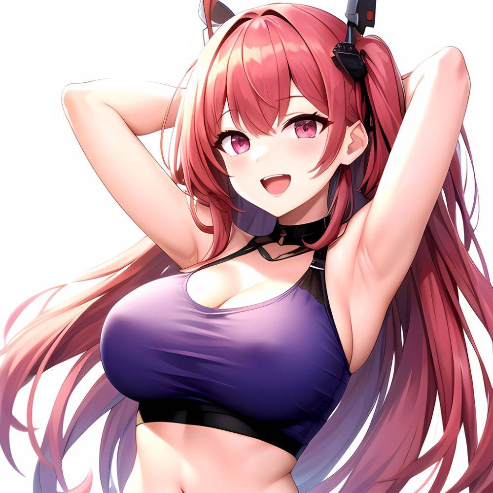 1girl D Absurdres Armpits Arms Behind Head Azur Lane Blush Breasts Bremerton Azur Lane Crop Top Highres Large Breasts Looking, 3321066890 - AIHentai - #main