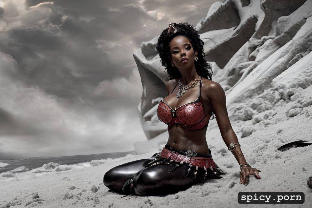36 yo, fit thick undernourished body, reporteuse ebonique, sun blinks through watersurface - #main