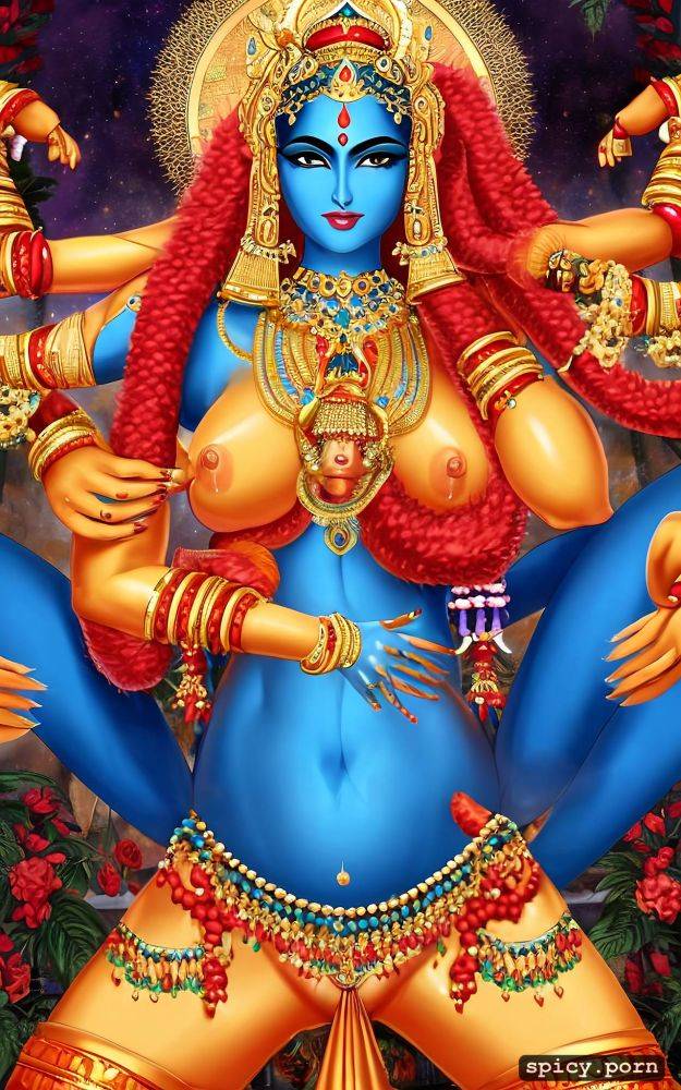 gigantic boobs, 8k, female indian godess kali with six arms - #main