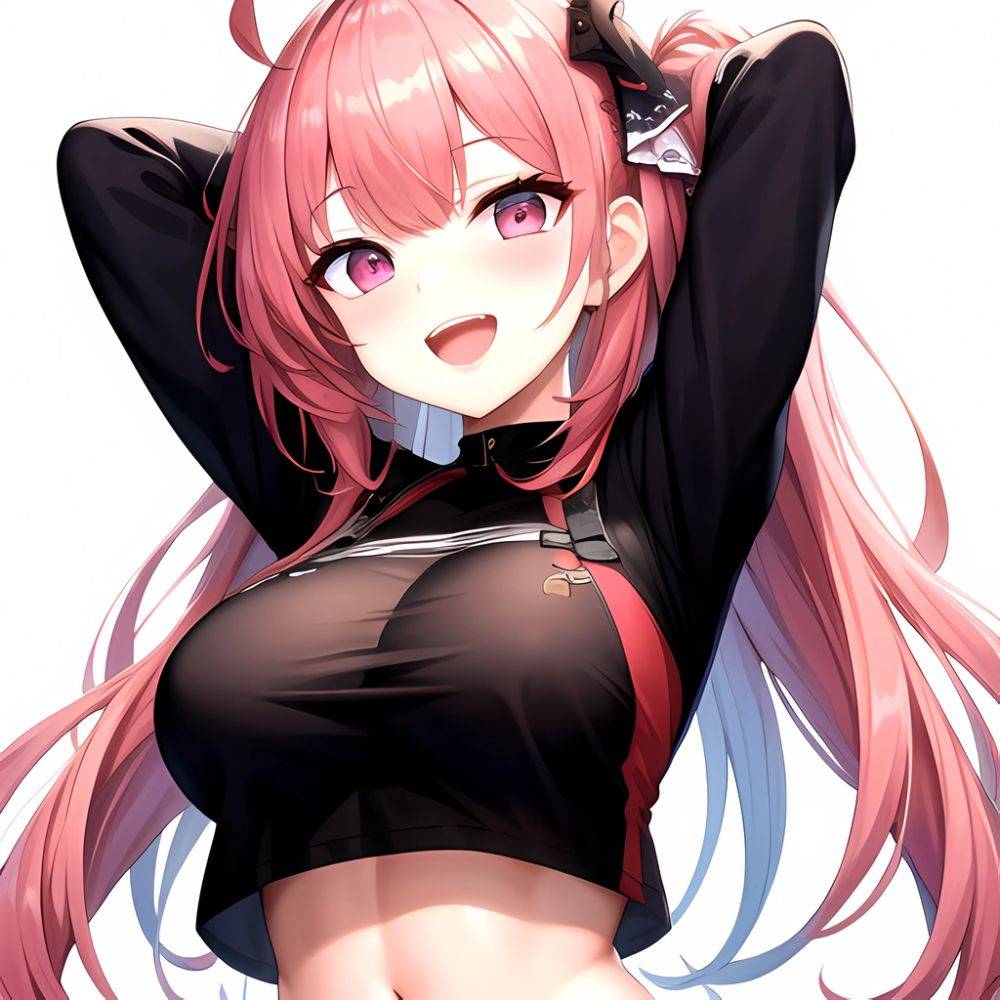 1girl D Absurdres Armpits Arms Behind Head Azur Lane Blush Breasts Bremerton Azur Lane Crop Top Highres Large Breasts Looking, 1384418622 - AIHentai - #main