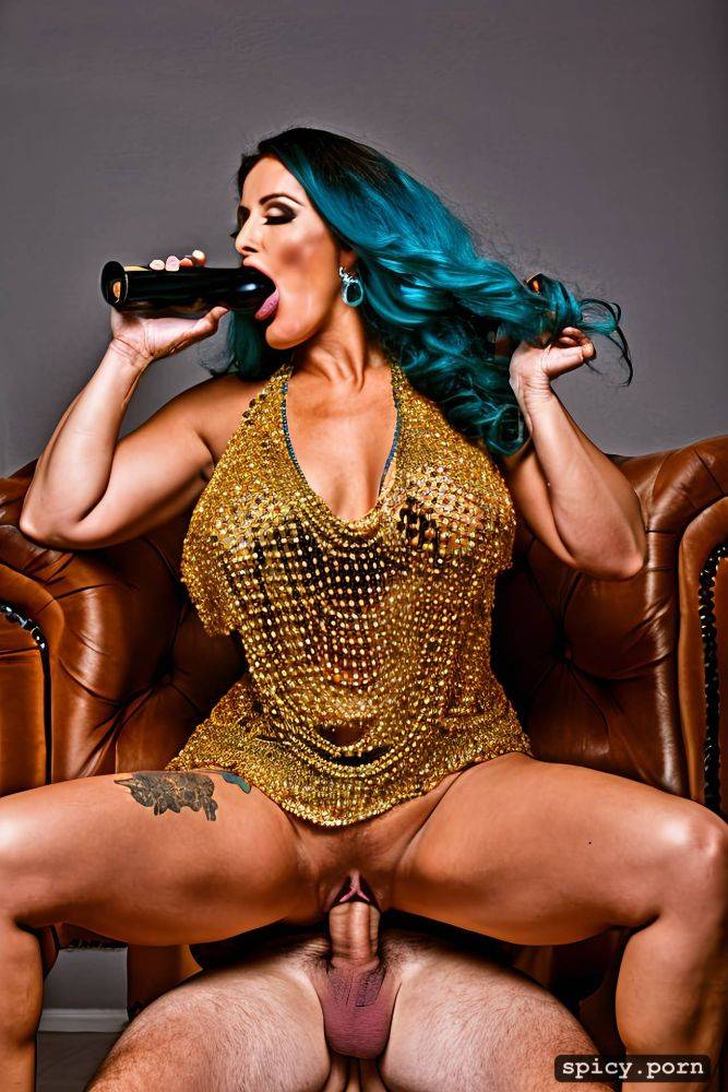 ultrarealistic ultra detailed vibrant colors the 60 year old drunk whore wife sits with her thick thighs spread wide on the shoulders of the hunched drunk cuckold husband who licks her big and wet pussy - #main