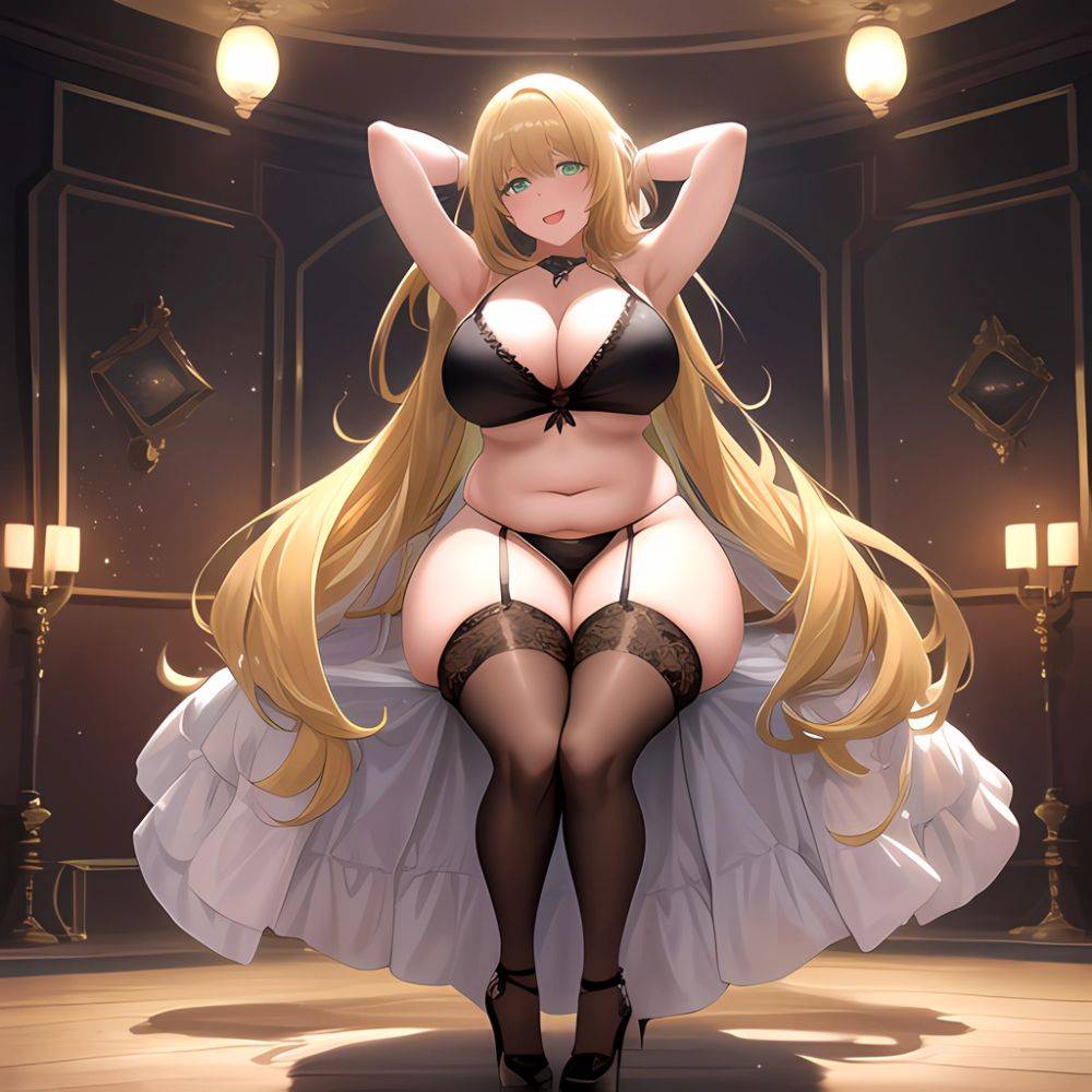 Smiling Open Mouth Sexy Naughty Green Eyes Lingerie Big Ass Very Thick Obese 1 4 Sitting Down Absurdres Blush 1, 525520466 - AIHentai - #main