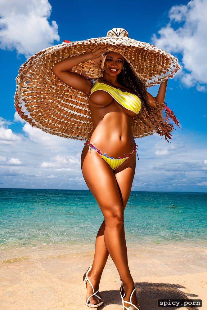 color portrait, huge natural boobs, 41 yo beautiful white caribbean carnival dancer - #main
