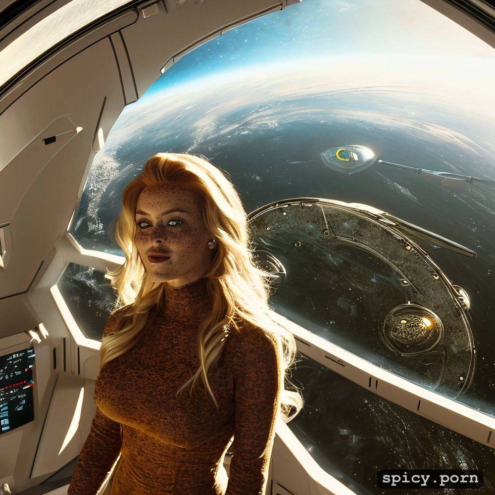 realistic, star trek, masterpiece, virginia madsen on the bridge of the starship enterpise - #main
