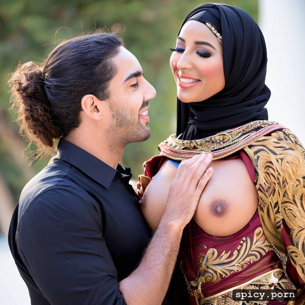 blushing smiling bride, muslim wedding ceremony, juicy ass, middle eastern palace - #main