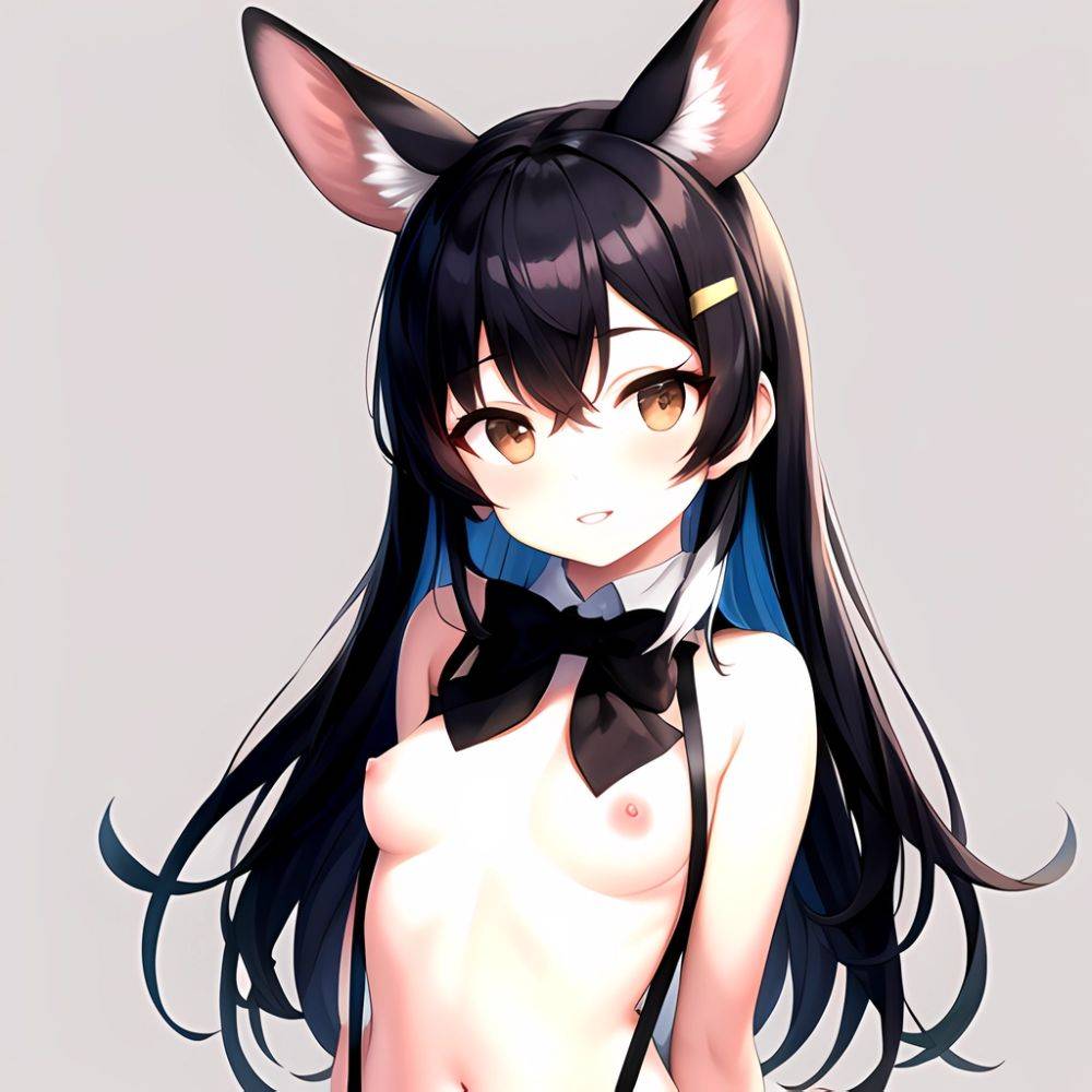 1girl Aardvark Kemono Friends Animal Ears Bare Shoulders Black Bow Black Bowtie Black Hair Bow Bowtie Breasts Brown Eyes Cropped, 1722297176 - AIHentai - #main