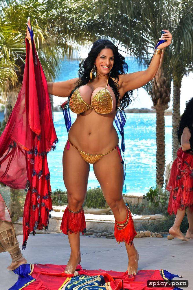 39 yo thick american bellydancer, giant natural tits, performing barefoot on stage - #main