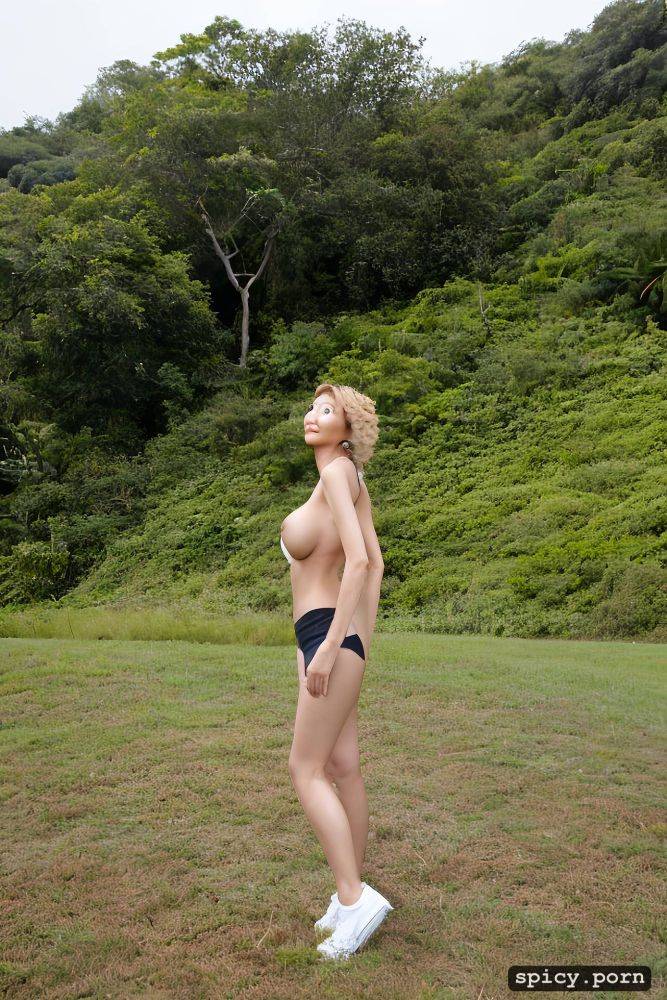 stunning face, skinny body, korean woman, full shot, jungle - #main