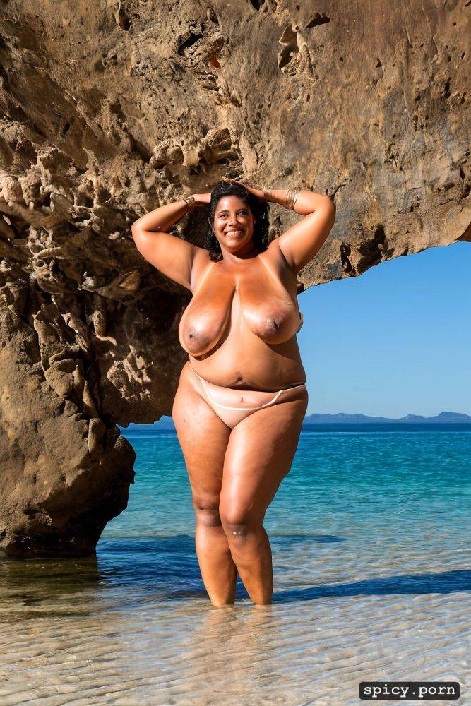 largest boobs ever, standing at a beach, 53 yo, very massive natural melons exposed - #main