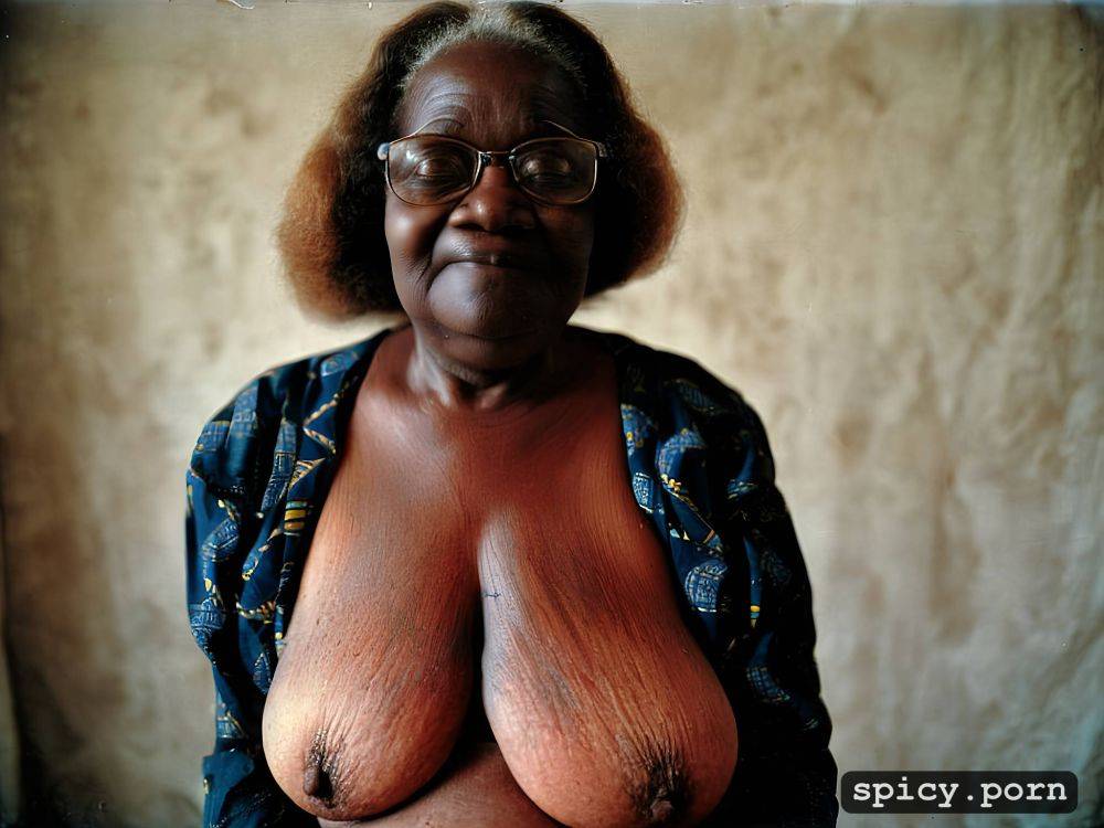 obese african granny, genuine human skin, 80 years old, 8k shot - #main