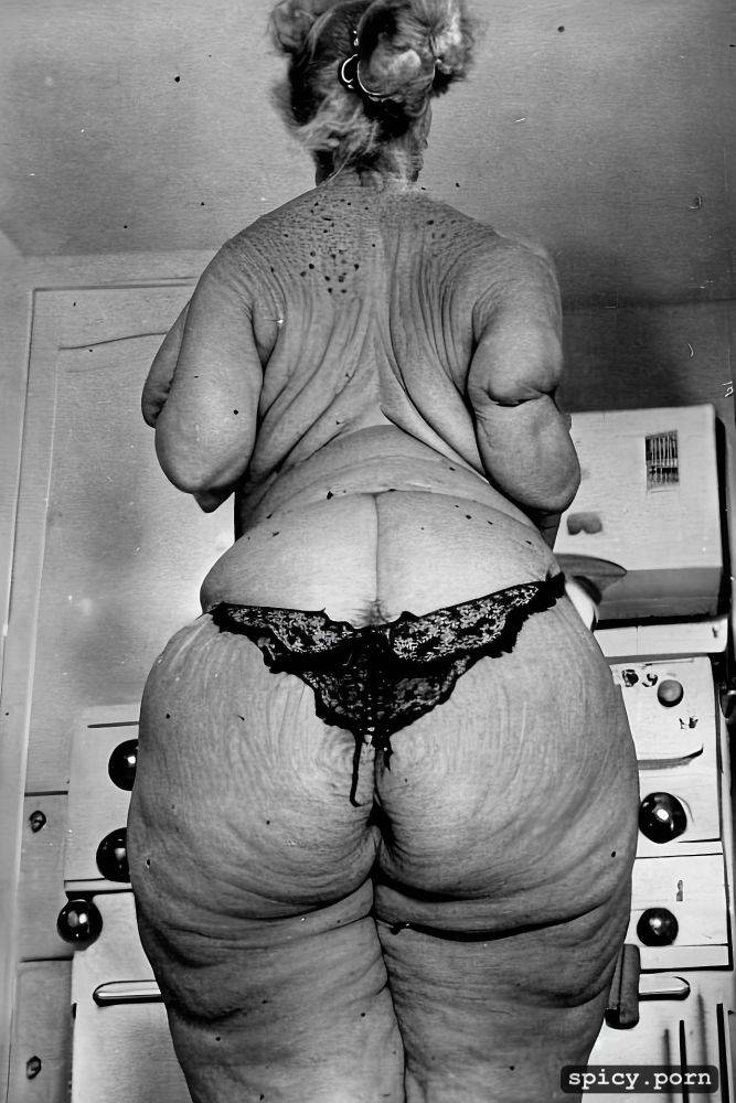 80 year old polish granny, very heavy pubic hair, standing in kitchen - #main