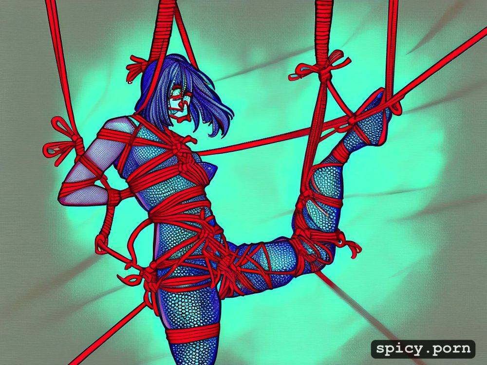 erotic pose, deep message, colorful, neon ropes, shibari, sexy - #main