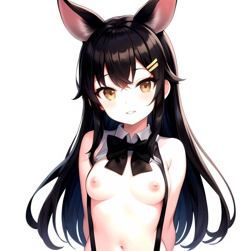 1girl Aardvark Kemono Friends Animal Ears Bare Shoulders Black Bow Black Bowtie Black Hair Bow Bowtie Breasts Brown Eyes Cropped, 3985804586 - AIHentai - #main