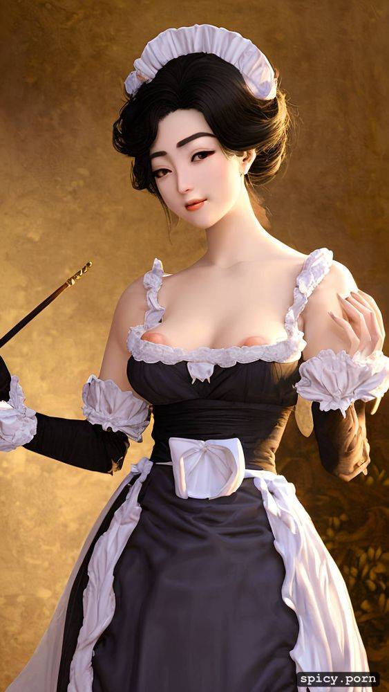 japanese ethnicity, hairy, perky breasts, gothic cosplay, 20 yo - #main