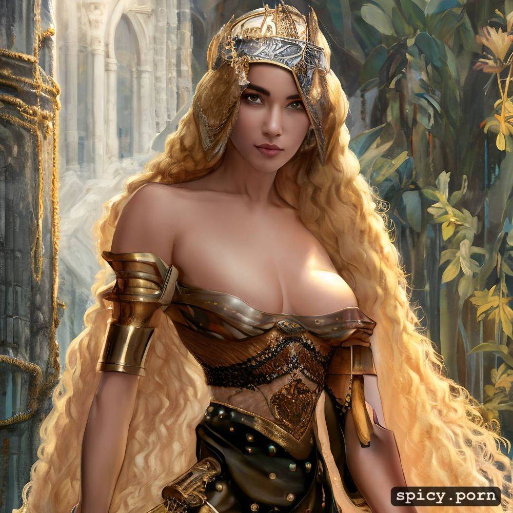 artstation, elegant, realistic, medieval fantasy warrior, full body - #main
