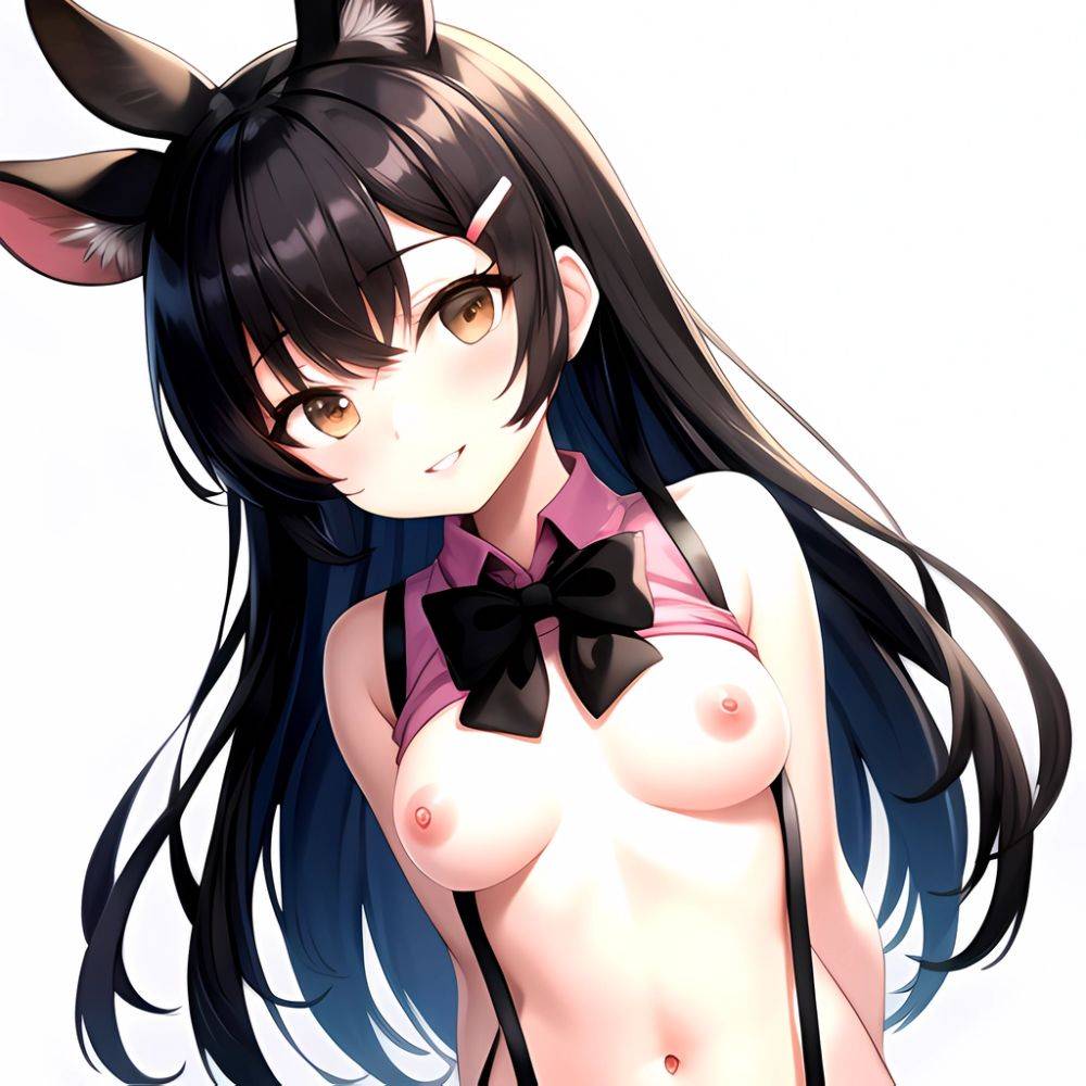 1girl Aardvark Kemono Friends Animal Ears Bare Shoulders Black Bow Black Bowtie Black Hair Bow Bowtie Breasts Brown Eyes Cropped, 3903718618 - AIHentai - #main