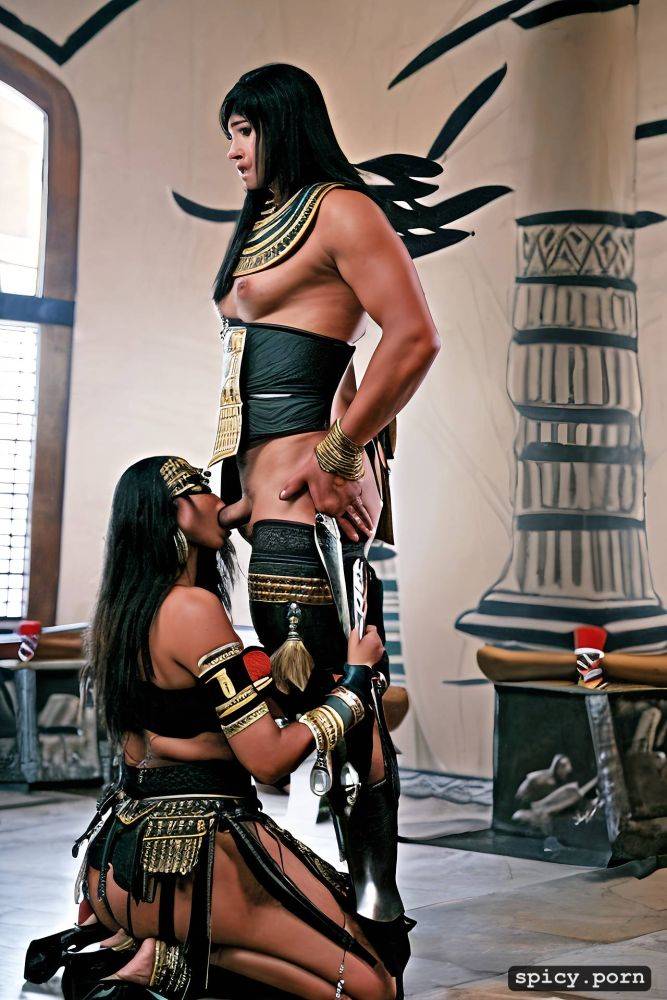 real natural colors ultra detailed normal positions drunk centurion with a big and bulging dick fucks very well in the ass of an egyptian priestess sitting on her knees with her ass raised - #main