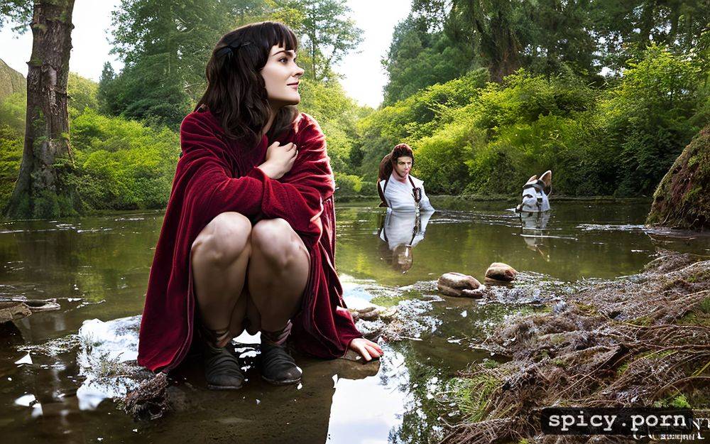 dirty little pond surrounded by puddles of mud, plausible faces - #main