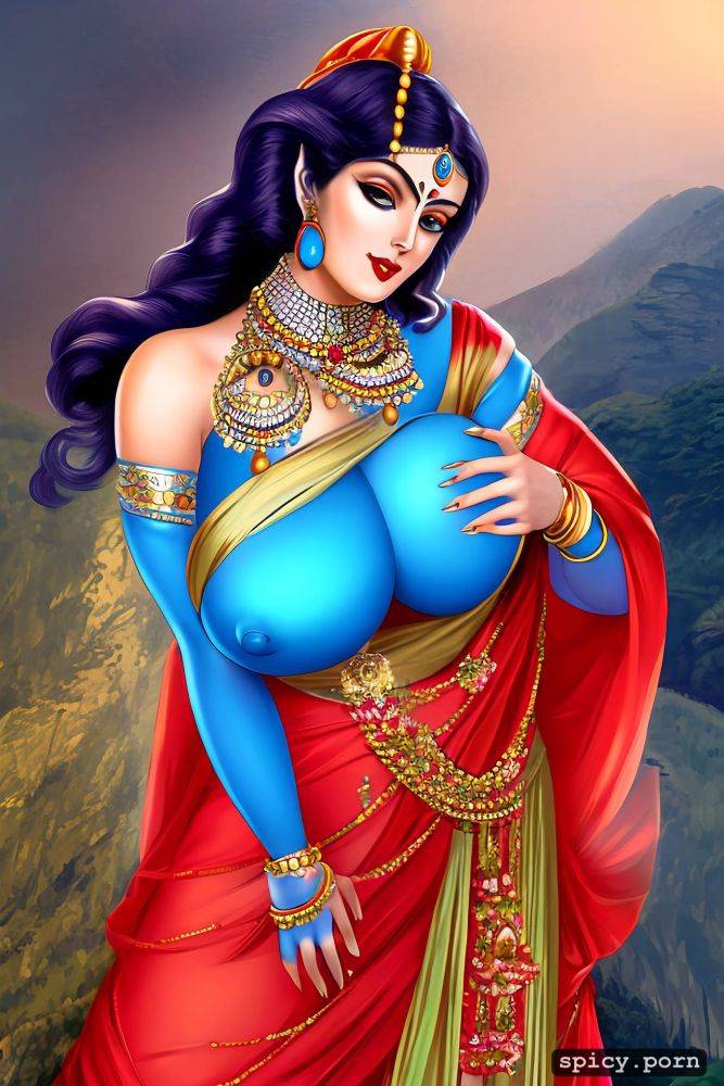 hindu goddess sita, 8k, masterpiece, highres, naked, red saree - #main