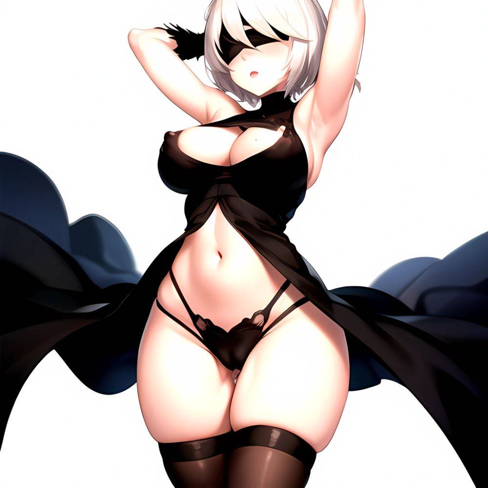 1girl 2b Nier Automata Areola Slip Arms Behind Head Arms Up Ass Expansion Blindfold Blush Breast Expansion Breasts Bursting Brea, 605777006 - AIHentai - #main