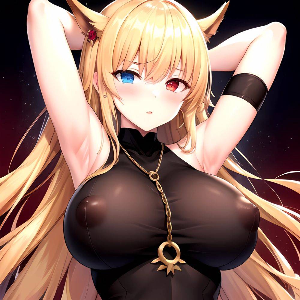 1girl Absurdres Armpits Arms Up Arms Behind Head Barghest Fate Barghest Second Ascension Fate Blonde Hair Blush Breasts Chain Ch, 1568112659 - AIHentai - #main
