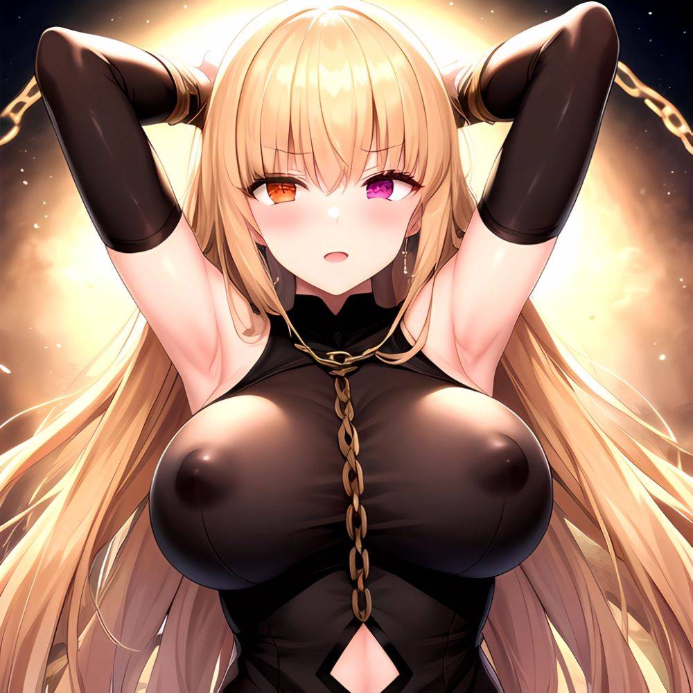 1girl Absurdres Armpits Arms Up Arms Behind Head Barghest Fate Barghest Second Ascension Fate Blonde Hair Blush Breasts Chain Ch, 3631516132 - AIHentai - #main