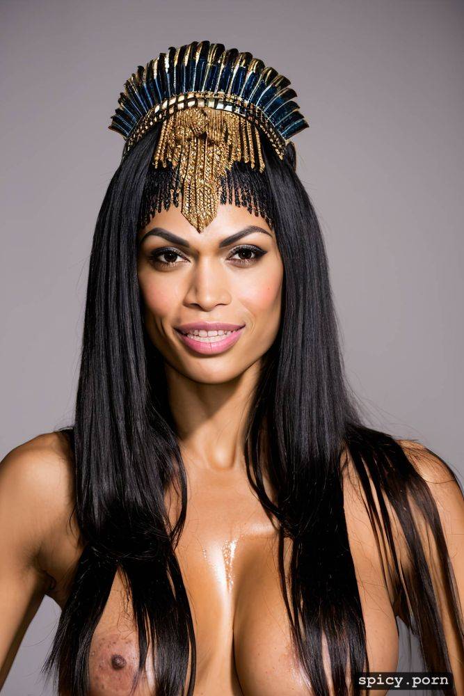 ultra detailed, egyptian ethnicity, big tits, oiled, rosario dawson as cleopatra - #main