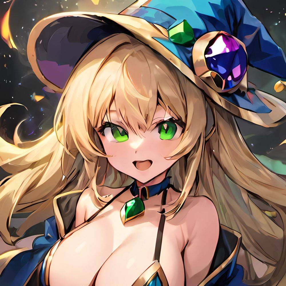 1boy 1girl D Absurdres Bare Shoulders Blonde Hair Blue Headwear Blush Blush Stickers Breasts Breasts Squeezed Together Censored, 1304699982 - AIHentai - #main