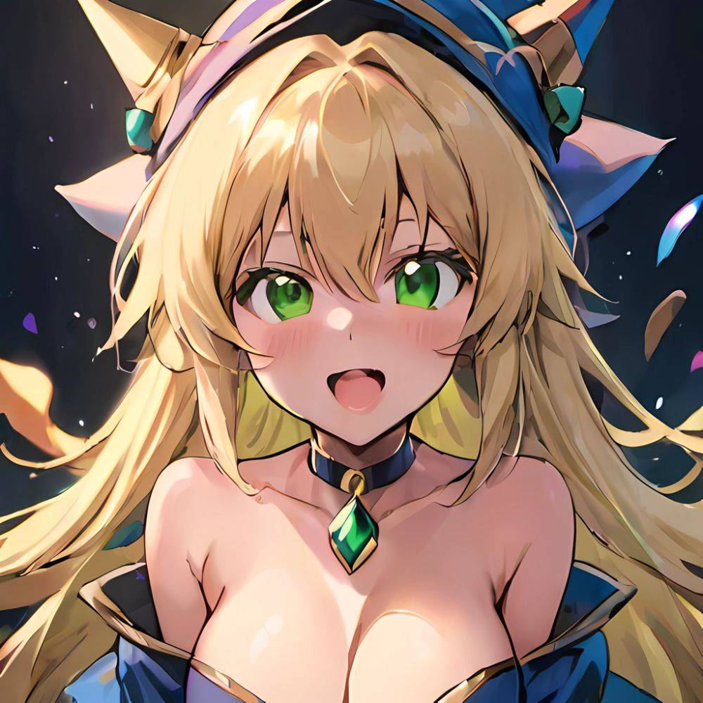 1boy 1girl D Absurdres Bare Shoulders Blonde Hair Blue Headwear Blush Blush Stickers Breasts Breasts Squeezed Together Censored, 2117625472 - AIHentai - #main