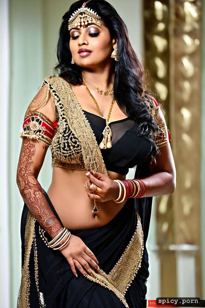 indian bride, big curvy hip, gorgeous face, full body front view - #main
