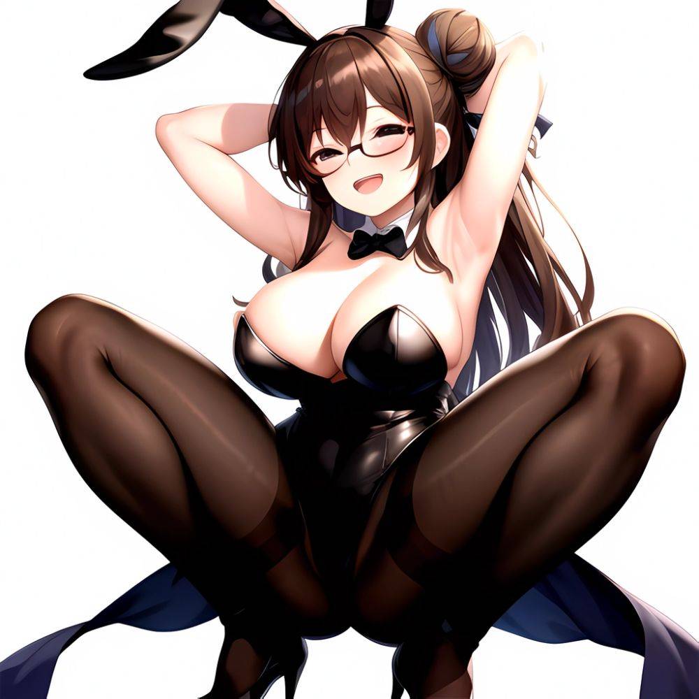 Namhorm Puzenketsu 1girl D Animal Ears Arms Behind Head Armpits Bare Arms Bare Shoulders Black Footwear Black Leotard Breasts Br, 629377524 - AIHentai - #main