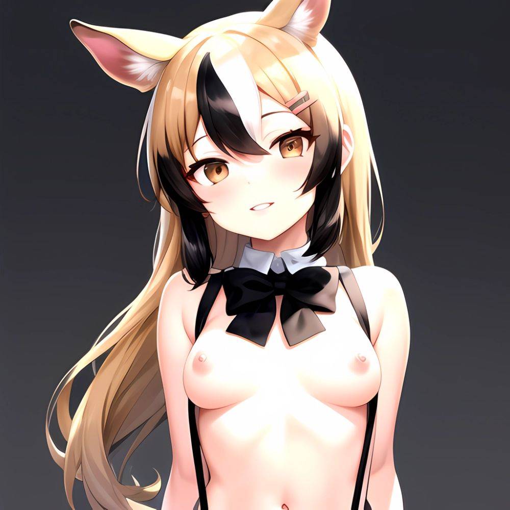 1girl Aardvark Kemono Friends Animal Ears Bare Shoulders Black Bow Black Bowtie Black Hair Bow Bowtie Breasts Brown Eyes Cropped, 1558534706 - AIHentai - #main