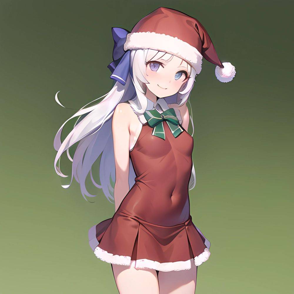 Mejiro Dober Umamusume 1girl Bell Blush Bow Christmas Ears Through Headwear Fur Trimmed Headwear Fur Trim Hat Hat Bow Long, 2656026480 - AIHentai - #main