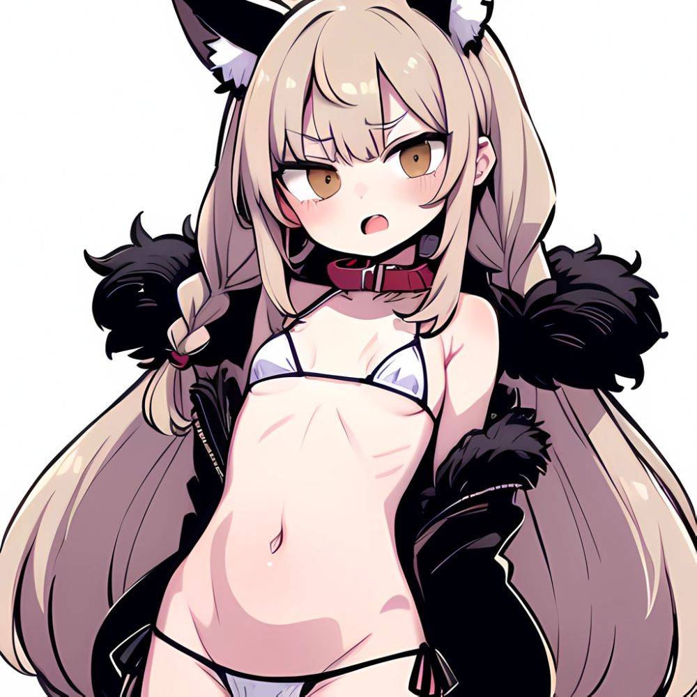 Minegumo Kancolle 1girl Animal Ears Bikini Braid Brown Eyes Cloud Hair Ornament Fake Animal Ears Fur Collar Fur Cuffs Light, 1168657607 - AI Hentai - #main