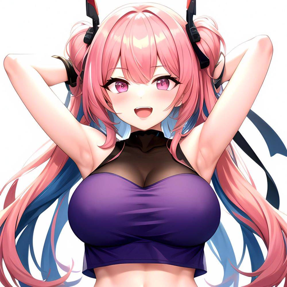 1girl D Absurdres Armpits Arms Behind Head Azur Lane Blush Breasts Bremerton Azur Lane Crop Top Highres Large Breasts Looking, 3801863133 - AI Hentai - #main