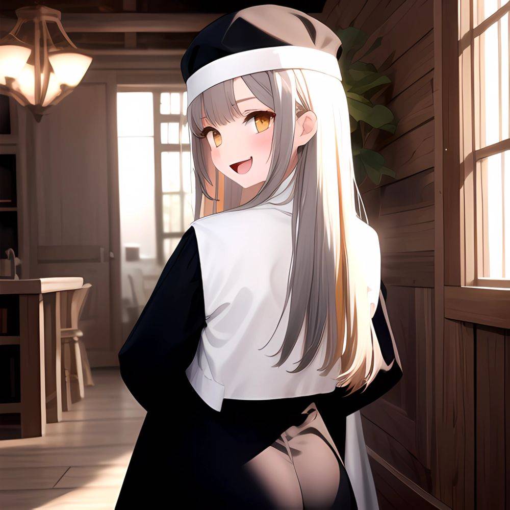 1girl D Black Headwear Black Nails Blonde Hair Blush Breasts Cleavage Grey Hair Large Breasts Long Hair Multicolored Hair Nail, 509278227 - AI Hentai - #main