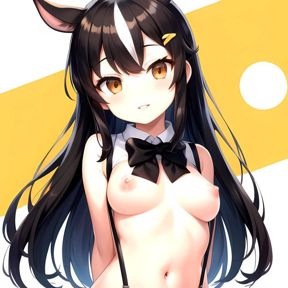 1girl Aardvark Kemono Friends Animal Ears Bare Shoulders Black Bow Black Bowtie Black Hair Bow Bowtie Breasts Brown Eyes Cropped, 384509315 - AI Hentai - #main