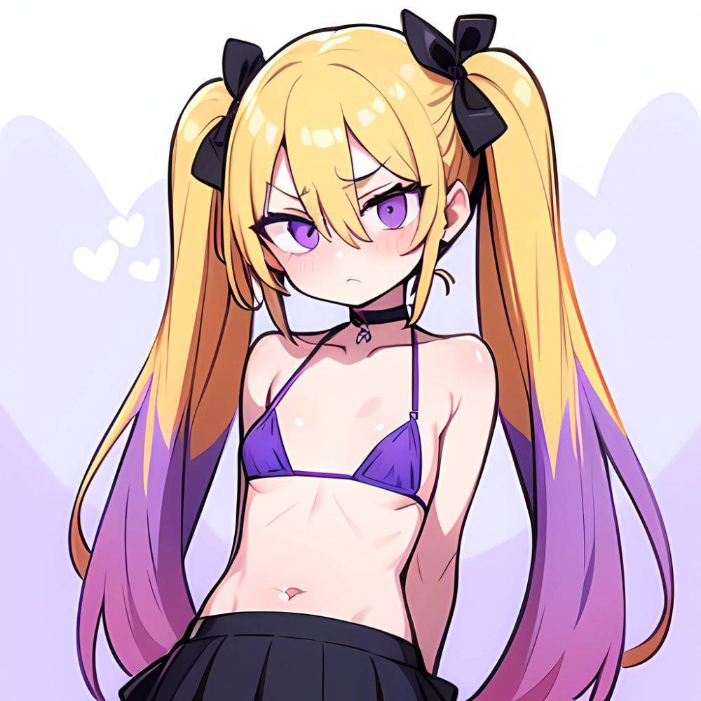 Ninomiya Asuka 1girl Arms Behind Back Bare Shoulders Bikini Bikini Skirt Blonde Hair Blush Braid Breasts Choker Collarbone Cover, 2394213580 - AI Hentai - #main