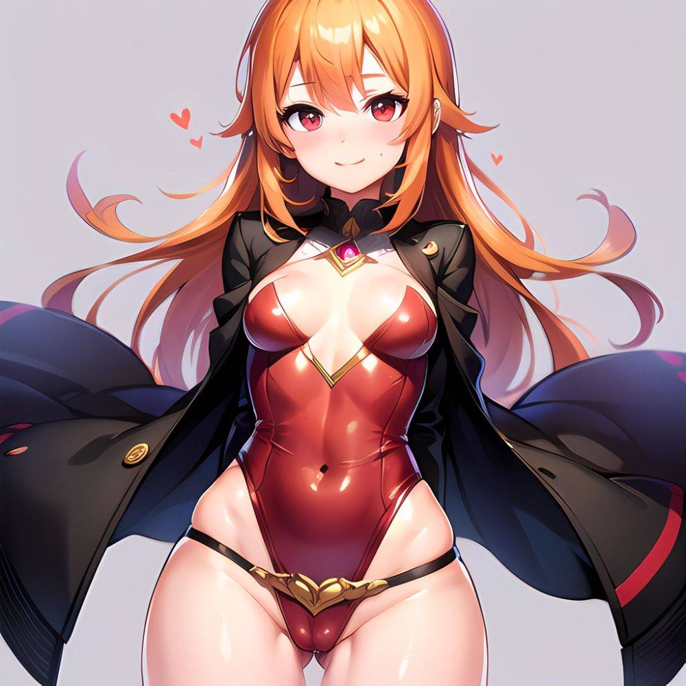 1girl Mature Belt Blush Breasts Cameltoe Gem Heart Highres Hyper Blossom Jacket Jewelry Leotard Long Hair Magical Girl Orange Ha, 1392726285 - AI Hentai - #main
