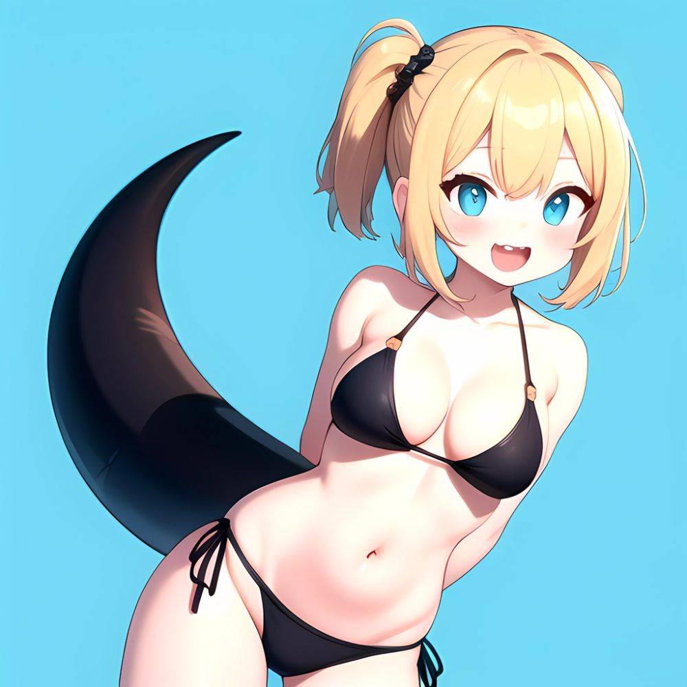 Pine Bombergirl 1girl 3 Aqua Hair Bare Shoulders Bikini Blonde Hair Blue Eyes Blue Hair Blue Trim Blush Breasts Cleavage, 3125498214 - AI Hentai - #main