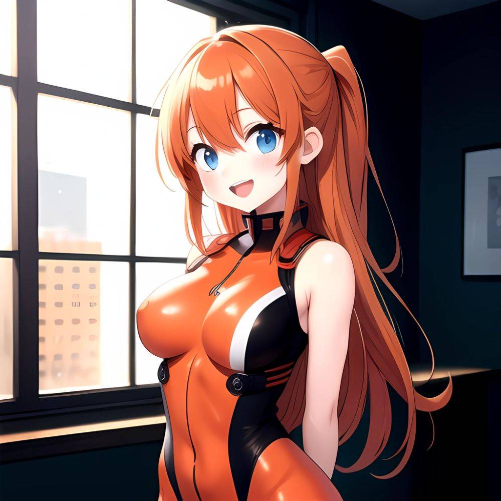 Souryuu Asuka Langley 1girl Blue Eyes Bodysuit Breasts Large Breasts Long Hair Looking At Viewer Open Mouth Orange Hair Plugsuit, 2448628927 - AI Hentai - #main