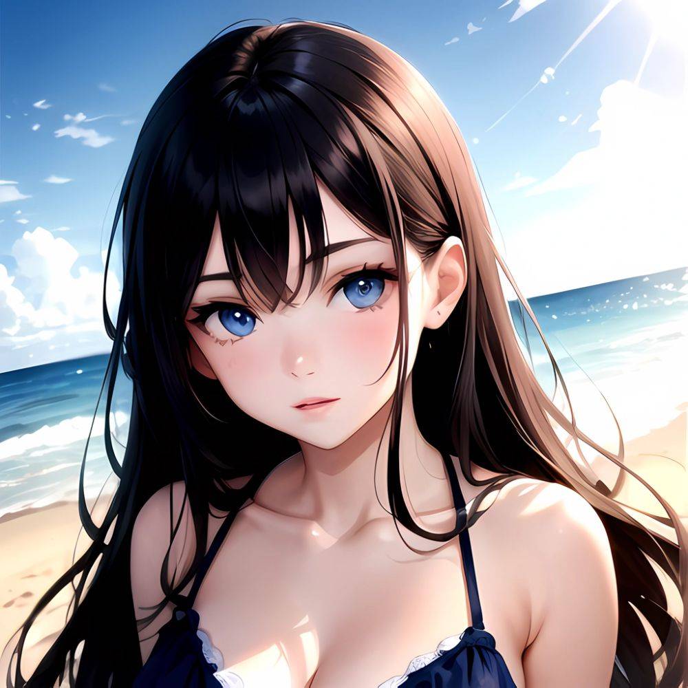 1girl Solo Beach Blue Eyes, 2911108185 - AI Hentai - #main