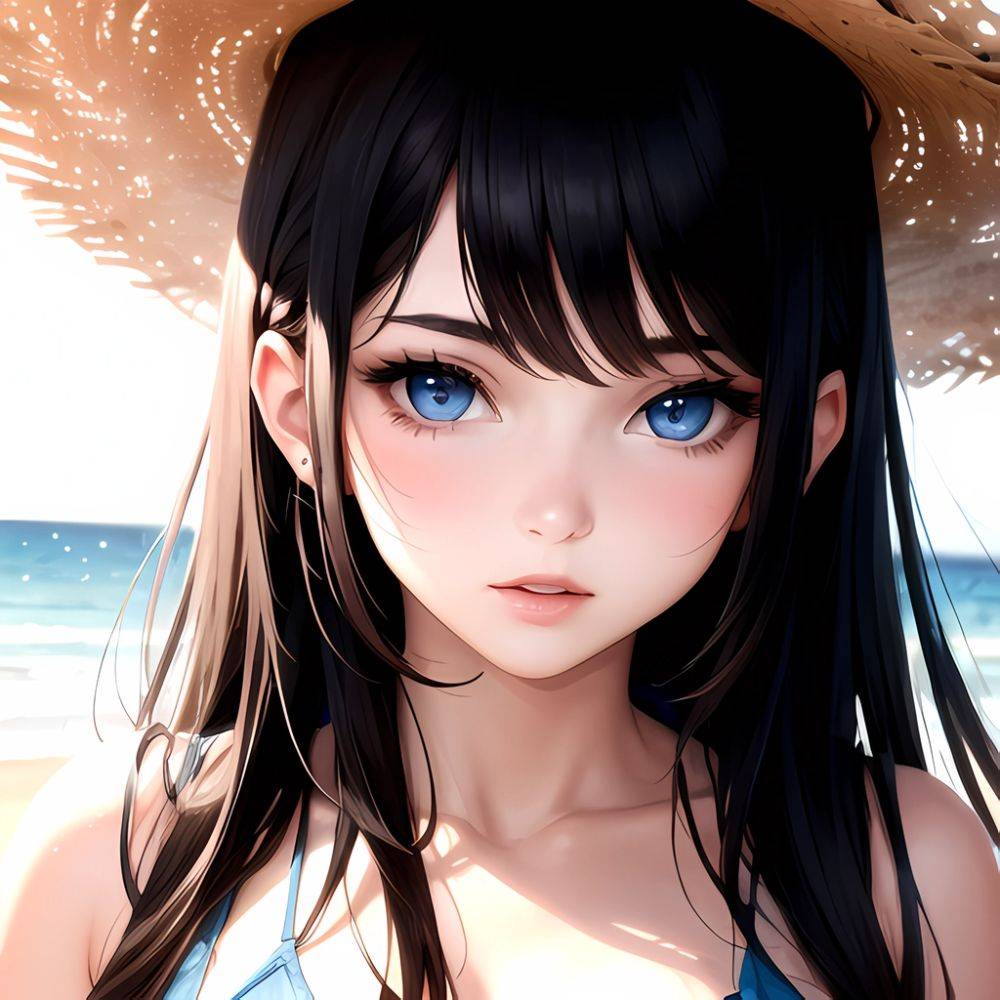 1girl Solo Beach Blue Eyes, 3058015222 - AI Hentai - #main