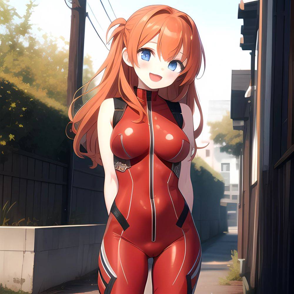 Souryuu Asuka Langley 1girl Blue Eyes Bodysuit Breasts Large Breasts Long Hair Looking At Viewer Open Mouth Orange Hair Plugsuit, 1153045746 - AI Hentai - #main