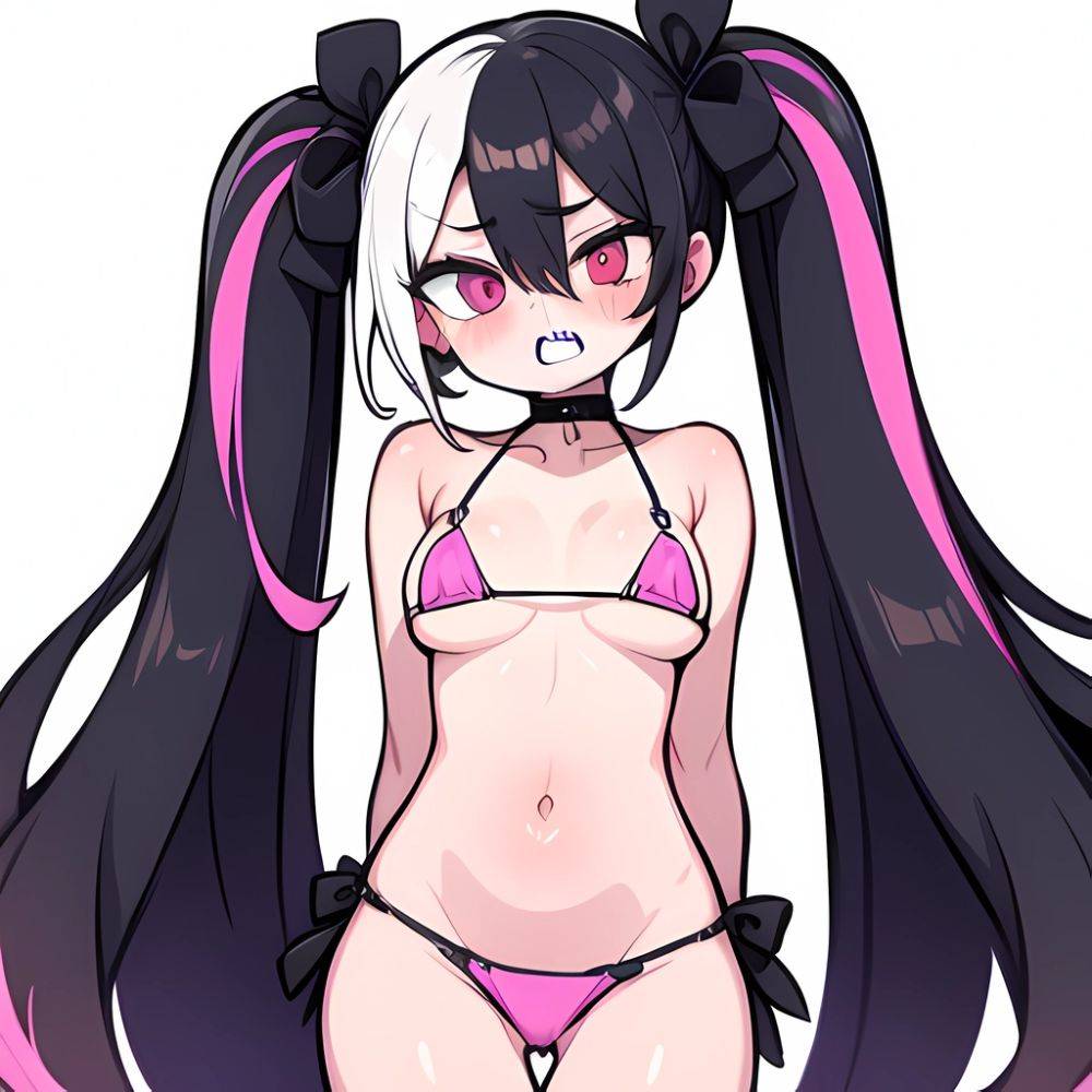 Bremerton Azur Lane 1girl Bare Shoulders Bikini Blush Breasts Choker Collarbone Cowboy Shot Crossed Bangs Fang Hair Between Eyes, 3600231749 - AI Hentai - #main