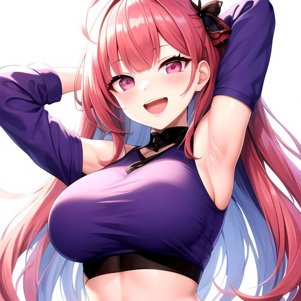 1girl D Absurdres Armpits Arms Behind Head Azur Lane Blush Breasts Bremerton Azur Lane Crop Top Highres Large Breasts Looking, 1635976473 - AI Hentai - #main