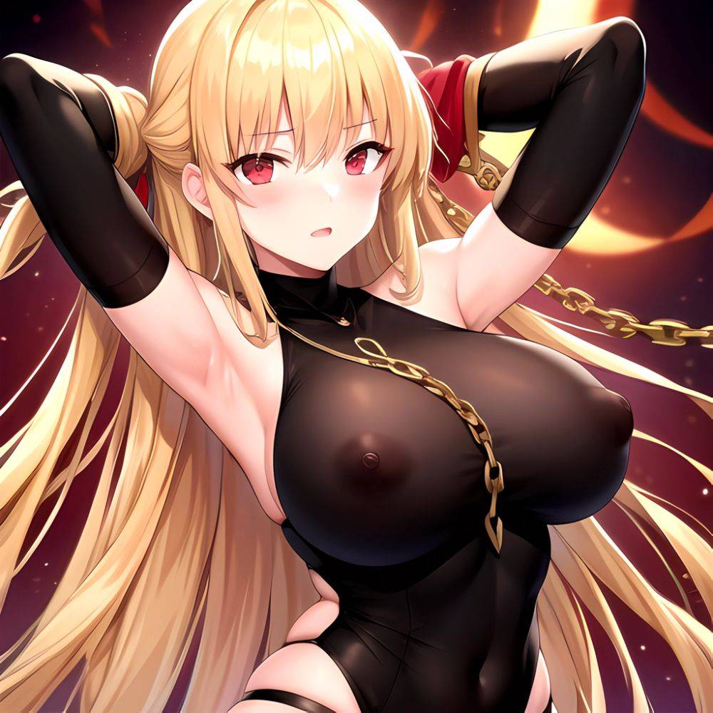 1girl Absurdres Armpits Arms Up Arms Behind Head Barghest Fate Barghest Second Ascension Fate Blonde Hair Blush Breasts Chain Ch, 2305554228 - AI Hentai - #main