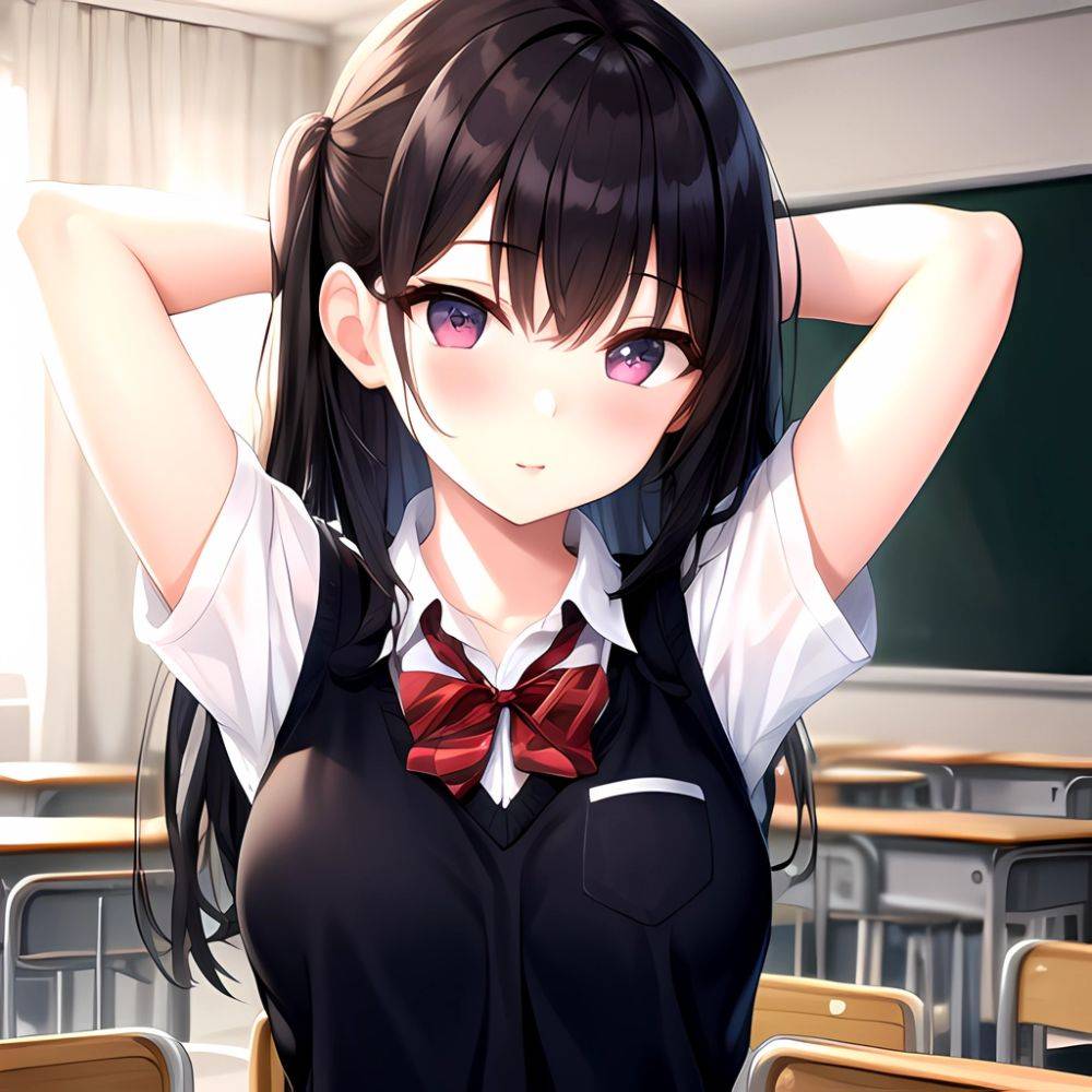 1girl Solo Schoolgirl Pov Arms Behind Head, 3571781893 - AI Hentai - #main